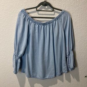 Sanctuary Charlotte Off the Shoulder Chambray Top